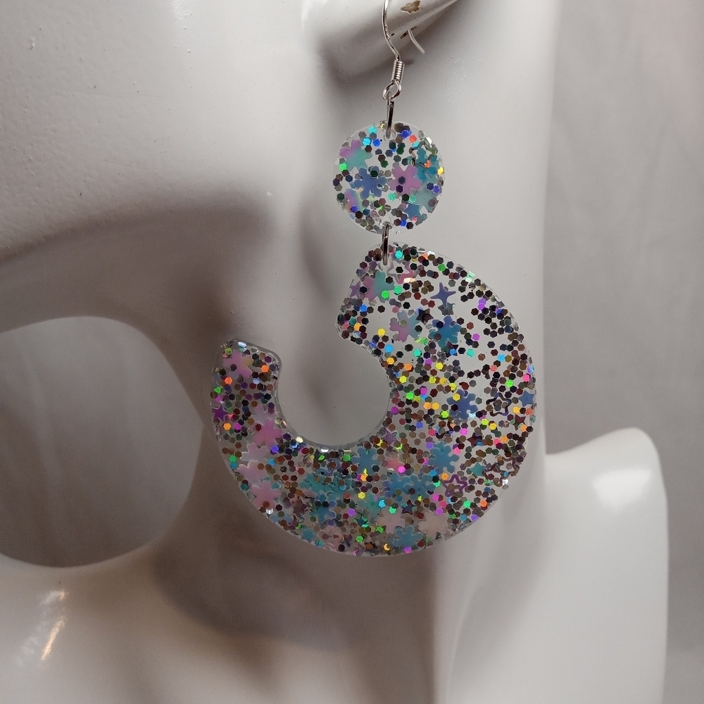Hand Crafted Silver Crescent Moon Earrings